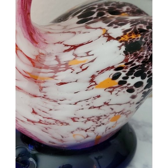 Italian Murano Style Blown Glass Pelican Paperweight With Fish In Bill - Picture 4 of 7